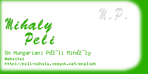 mihaly peli business card